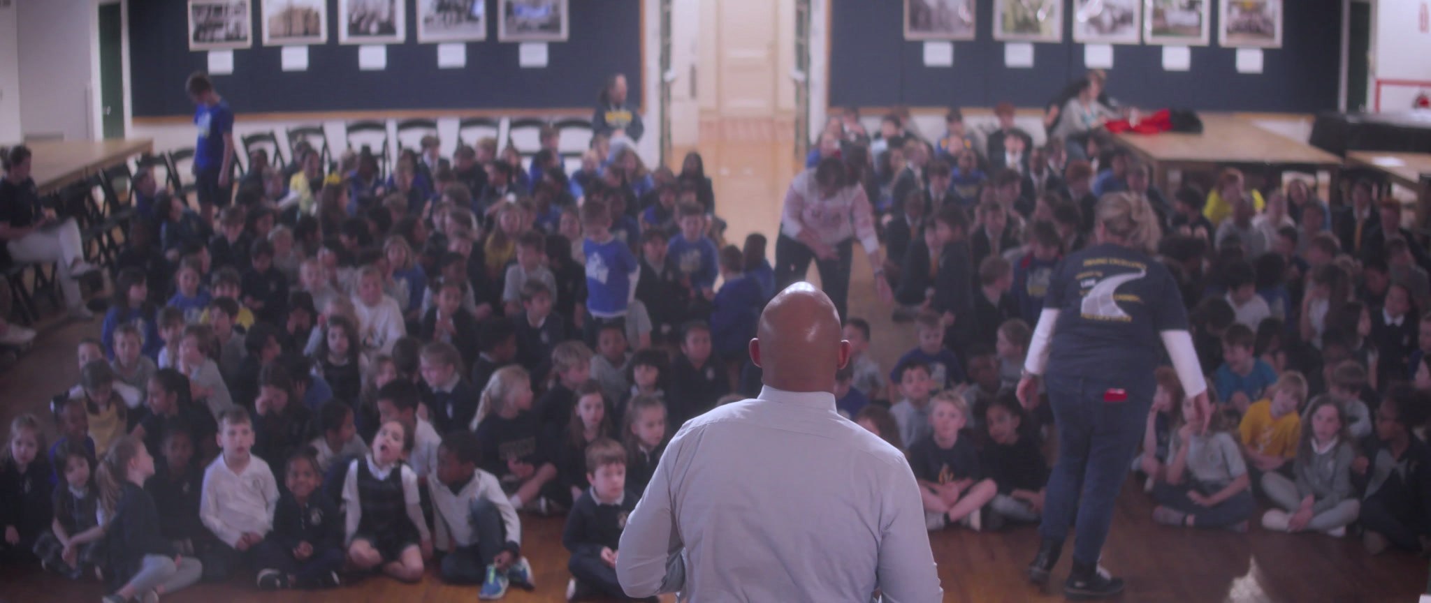 The whole Cathedral School student body gathered together